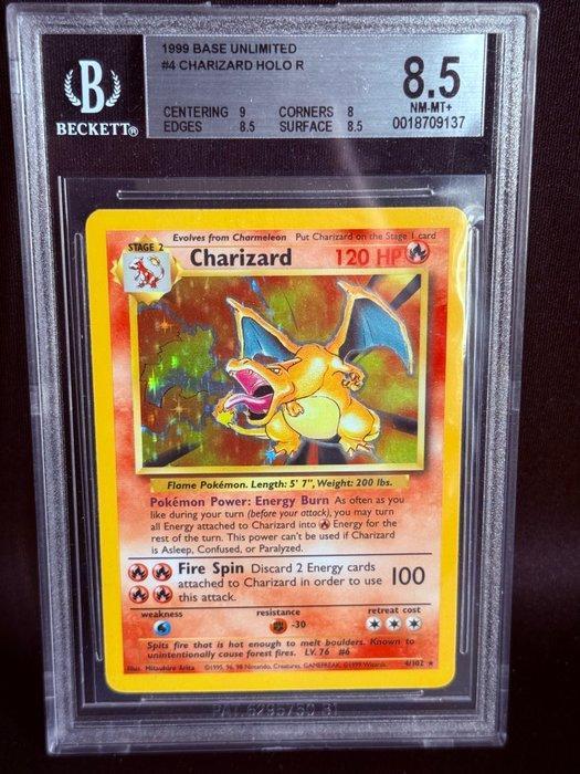 Pokémon - 1 Graded card - Charizard 4 Foil - Beckett 8.5 -, Hobby en Vrije tijd, Verzamelkaartspellen | Pokémon