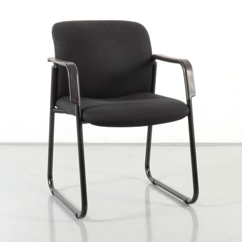 Frontseat vergaderstoel, zwart, buisframe onderstel, Huis en Inrichting, Stoelen, Gebruikt, Ophalen of Verzenden