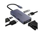 USB C Hub 6-in-1 USB C naar HDMI Dual Monitor USB C Adapter, Computers en Software, Verzenden, Nieuw