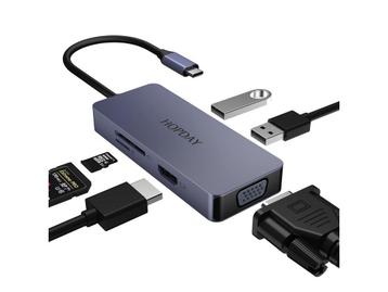 USB C Hub 6-in-1 USB C naar HDMI Dual Monitor USB C Adapter, Verzenden