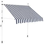 vidaXL Luifel handmatig uittrekbaar 200 cm blauw en witte, Tuin en Terras, Zonneschermen, Verzenden, Nieuw