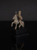 Beeldje - Romeins bronzen beeld van Thracische ruiter, paard, Antiquités & Art