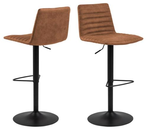 2eChoix | Tabouret de bar Trofors - Lot de 2 - Cognac -, Huis en Inrichting, Barkrukken, Ophalen of Verzenden