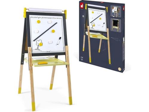 Janod Schoolbord - Grijs/Geel Bord - In Hoogte Verstelbare, Huis en Inrichting, Woonaccessoires | Overige, Zo goed als nieuw, Verzenden