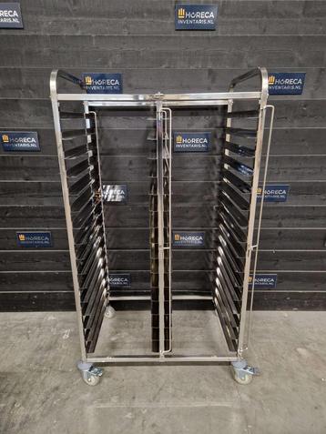 Regaalwagen | dubbel | 32 niveaus | bakkersnorm | 60 x 40 cm