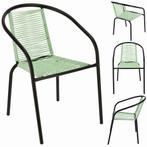 Tuinstoel staal met gevlochten zitting – 72 cm – groen, Tuin en Terras, Tuinstoelen, Ophalen of Verzenden, Nieuw