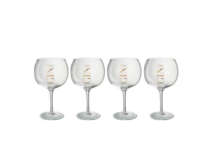 Drinkglas (4) - Glas - Gin - Luxury Gold, Antiek en Kunst, Kunst | Designobjecten