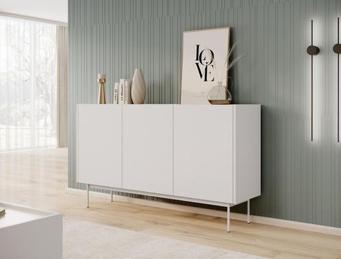 Meubella Dressoir beige 144x37x83 cm - Opbergkast, Huis en Inrichting, Kasten | Dressoirs, 25 tot 50 cm, Nieuw, 100 tot 150 cm
