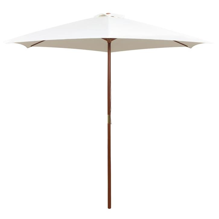 vidaXL Parasol 270x270 cm houten paal crèmewit, Jardin & Terrasse, Parasols, Envoi