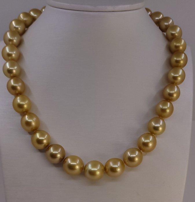 Halsketting - 14 karaat Geel goud, PSL Certified ronde diep, Handtassen en Accessoires, Kettingen