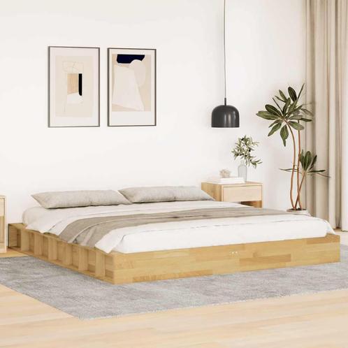vidaXL Bedframe zonder matras 180x200 cm massief hout eiken, Huis en Inrichting, Slaapkamer | Bedden, Nieuw, Verzenden