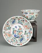 Large Cup and Saucer - Porselein - Famille verte - China -, Antiquités & Art, Antiquités | Autres Antiquités