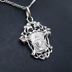 Zilver, Art Nouveau - Ketting met hanger -  Moeder Maria.