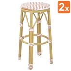 Barkrukken | Rotan/Aluminium | Koraal | Houtlook Frame |, Verzenden, Nieuw in verpakking