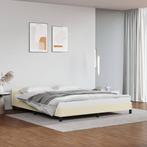 vidaXL Cadre de lit avec tête de lit Crème 160x200 cm, Maison & Meubles, Chambre à coucher | Lits, Neuf, Verzenden