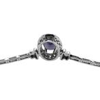 Ketting met hanger - 14 karaat Witgoud Tanzaniet - Diamant