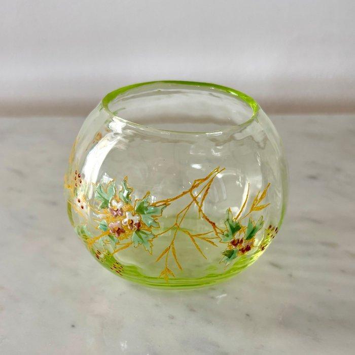Legras stile - Vaas - Boule Chinoise - Uraniumglas, Antiek en Kunst, Antiek | Glaswerk en Kristal