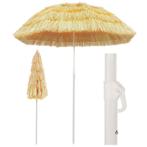 Hawai Parasol 180cm Naturel - Topdeal | Retour Deal!, Nieuw, 1 tot 2 meter, Strandparasol, Kantelbaar