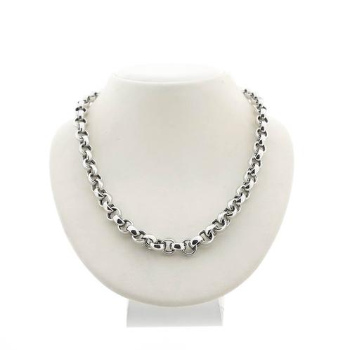 Witgouden jasseron collier | 46 cm (witgouden ketting), Handtassen en Accessoires, Kettingen, Overige kleuren, Gebruikt, Goud