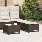 vidaXL Tuinkrukken met kussens 2 st 55x55x36 cm poly rattan, Tuin en Terras, Tuinsets en Loungesets, Verzenden, Nieuw