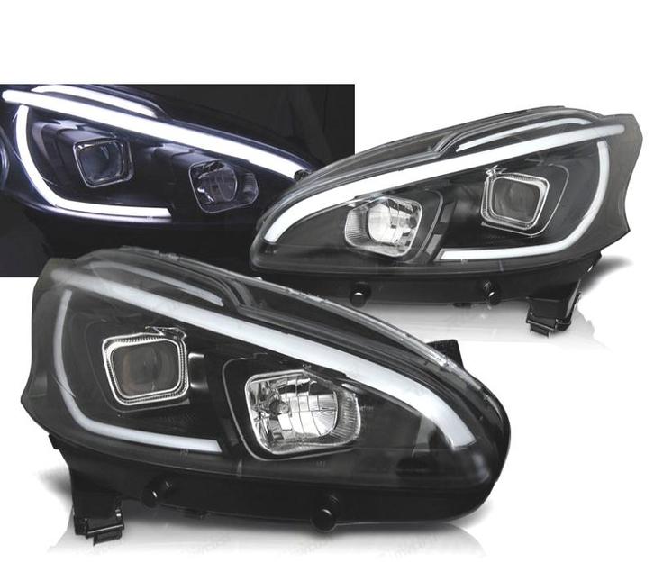 PHARES POUR PEUGEOT 208 12-15 TUBE LIGHT LED NOIR, Autos : Pièces & Accessoires, Éclairage, Envoi