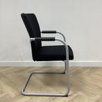 Tweedehands Dauphin vergaderstoel, zwart - chroom, Huis en Inrichting, Stoelen, Gebruikt, Zwart, Eén