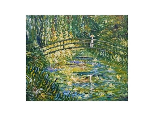 Impressionist School (XX) - The Japanese Bridge Pond- à la, Antiek en Kunst, Kunst | Schilderijen | Klassiek