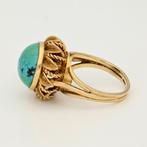 Ring - 18 karaat Geel goud Turquoise, Handtassen en Accessoires, Nieuw