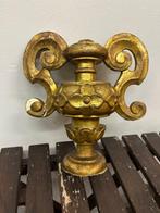 Kaarsenhouder - Hout, goudblad - Portapalme goudblad - 30 cm