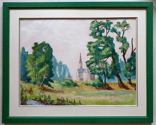 Albert Joulin - Vue du parc du Château à Pleumartin, Antiek en Kunst, Kunst | Schilderijen | Klassiek