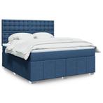 vidaXL Boxspring met matras stof blauw 180x200 cm, Verzenden, Nieuw