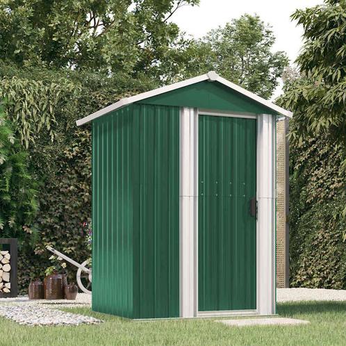 vidaXL Tuinschuur 126x97,5x177 cm gegalvaniseerd staal groen, Tuin en Terras, Tuinhuizen, Nieuw, Verzenden