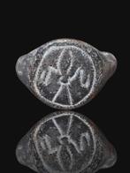 Médiéval, époque des Croisés Bronze, Sceau militaire rare et