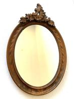 Spiegel  - Antieke ovale spiegel met elegante gestoken, Antiek en Kunst