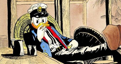 Jordi Juan Pujol - Donald Duck as Corto Maltese - Watercolor, Collections, Disney