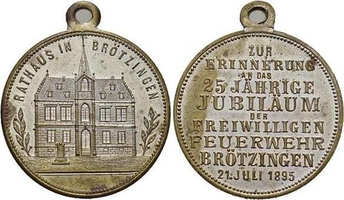 Medaille 1895 Baden-broetzingen, Stadt, Timbres & Monnaies, Pièces & Médailles, Envoi