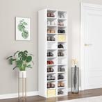 vidaXL Schoenenkast 54x34x183 cm bewerkt hout wit, Verzenden, Nieuw