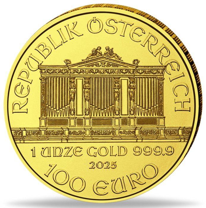 Oostenrijk. 100 Euro 2025 Wiener Philharmoniker, 1 oz, Postzegels en Munten, Edelmetalen en Baren