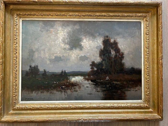 Jan Knikker sr (1889-1957) - Visser op het meer, Antiek en Kunst, Kunst | Schilderijen | Klassiek