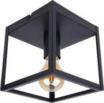 Industriële Plafondlamp Zwart | 16x16cm | Incl. Lichtbron, Verzenden