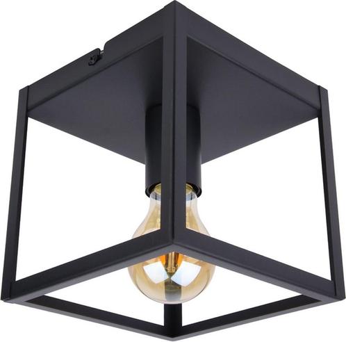 Industriële Plafondlamp Zwart | 16x16cm | Incl. Lichtbron, Huis en Inrichting, Overige Huis en Inrichting, Nieuw, Verzenden