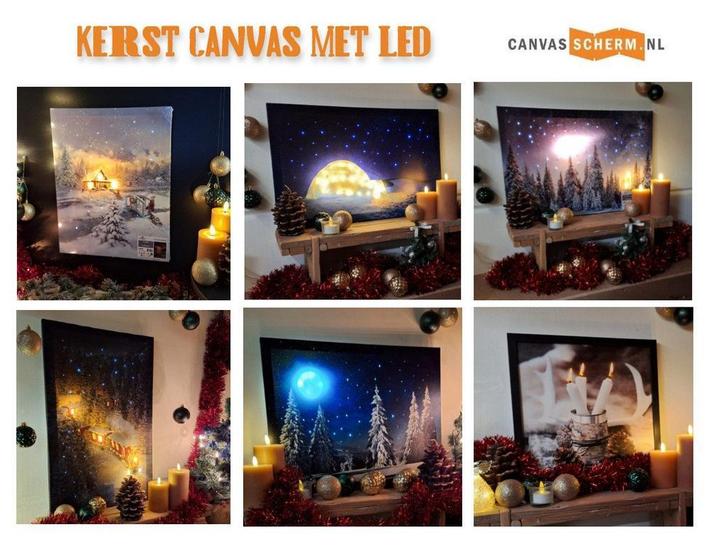 Kerst schilderij decoratie Led canvas, Diversen, Kerst, Nieuw, Verzenden