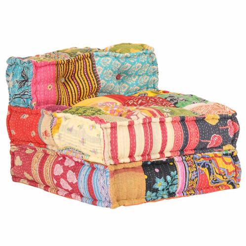 vidaXL Poef modulair stof patchwork, Huis en Inrichting, Woonaccessoires | Kussens, Nieuw, Verzenden