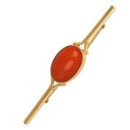 Broche - 18 karaat Geel goud Koraal, Handtassen en Accessoires, Antieke sieraden