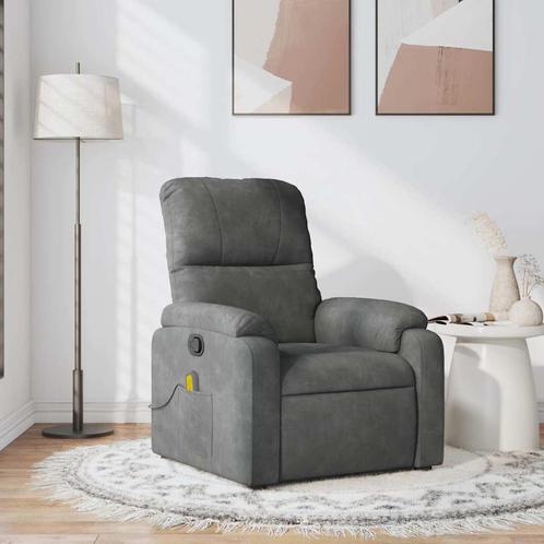 vidaXL Massagestoel microvezelstof donkergrijs, Huis en Inrichting, Fauteuils, Nieuw, Verzenden