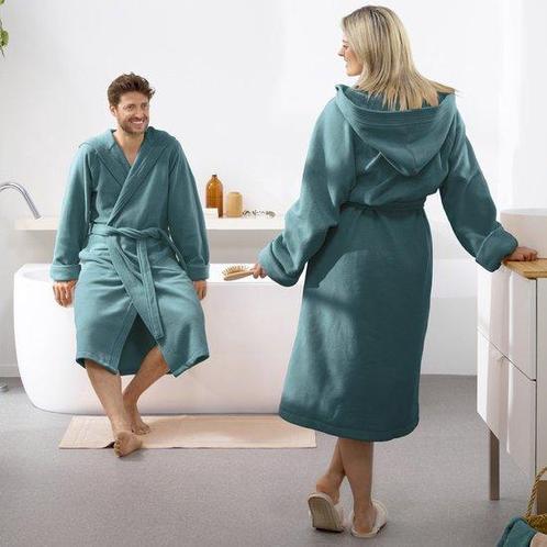 Tweedekans | Moodit Badjas Reese, Artic Blauw - XXL - Unisex, Huis en Inrichting, Badkamer | Badtextiel en Accessoires, Ophalen of Verzenden