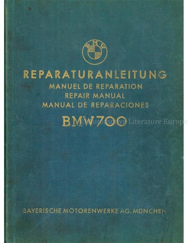 1961 BMW 700 REPARATIE HANDLEIDING MULTI, Auto diversen, Handleidingen en Instructieboekjes