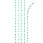 Mint Groene Rietjes Gestreept 24st, Hobby en Vrije tijd, Feestartikelen, Verzenden, Nieuw