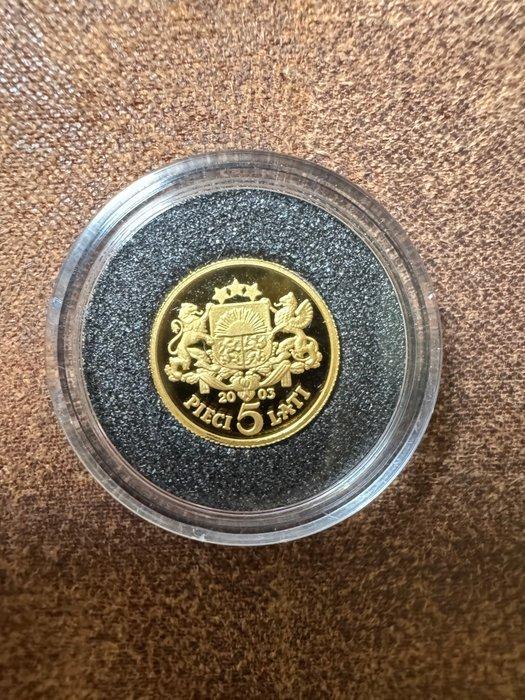 Letland. 5 Lati Gouden Letse Maagd 2003, Postzegels en Munten, Munten | Europa | Niet-Euromunten