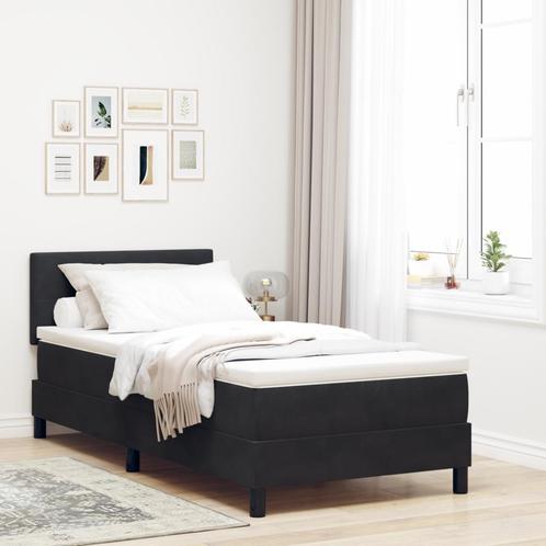 vidaXL Boxspring Bed met Matras & LED Zwart 90x200 cm, Huis en Inrichting, Slaapkamer | Bedden, Nieuw, Verzenden